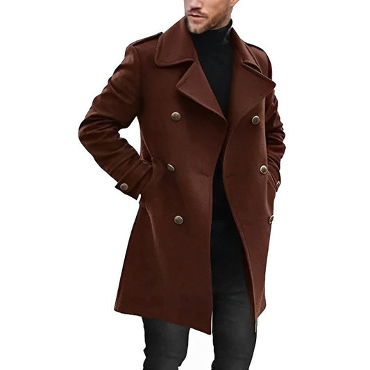 Men's Coat – Tailored Fit – Wool-like Fabric – Double-breasted Classic Design