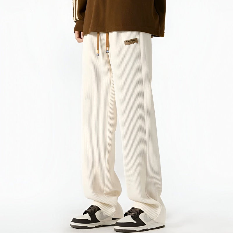 William Relaxed Fit Pants | Ribbed, Drawstring Waist Pants