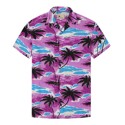 Men's Shirt – Hawaiian Shirt – Short Sleeve – Breathable Cotton – Casual Button Closure