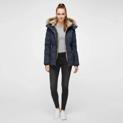 Stella Hooded Puffer Jacket | Quilted, Fur Trim Puffer Jacket