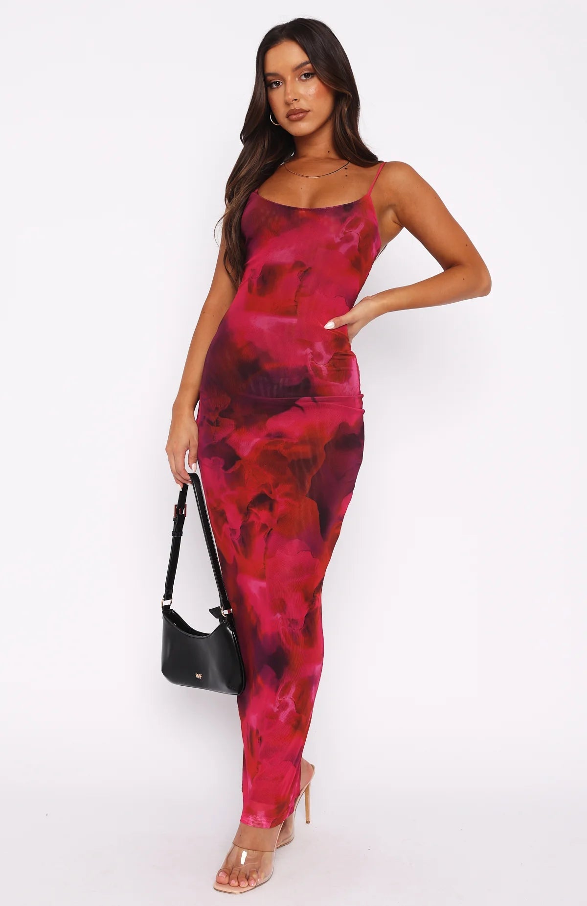 Dress for Women – Maxi Dress – Slim Fit – Spaghetti Straps – Floral Print – Lightweight Fabric