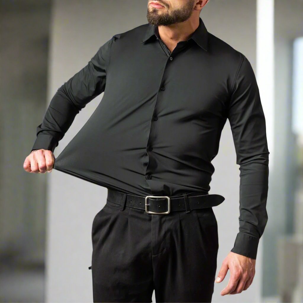 Herreskjorte - Slim Fit - Lange Ermer - Klassisk Krage - Elegant for Formelle Anledninger