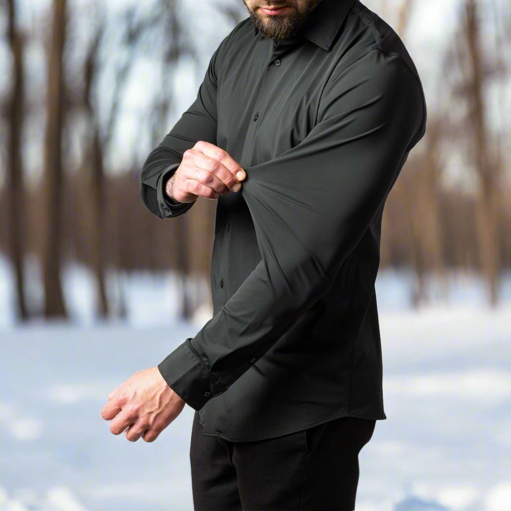 Herreskjorte - Slim Fit - Lange Ermer - Klassisk Krage - Elegant for Formelle Anledninger