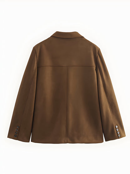 Women's Jacket – Tailored Fit – Soft Texture – Notch Lapel – Hip Length