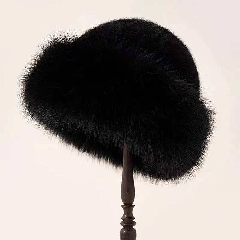 Lucia Cuffed Fur Hat | Fuzzy Texture Solid Color Fur Hat