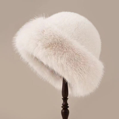 Lucia Cuffed Fur Hat | Fuzzy Texture Solid Color Fur Hat