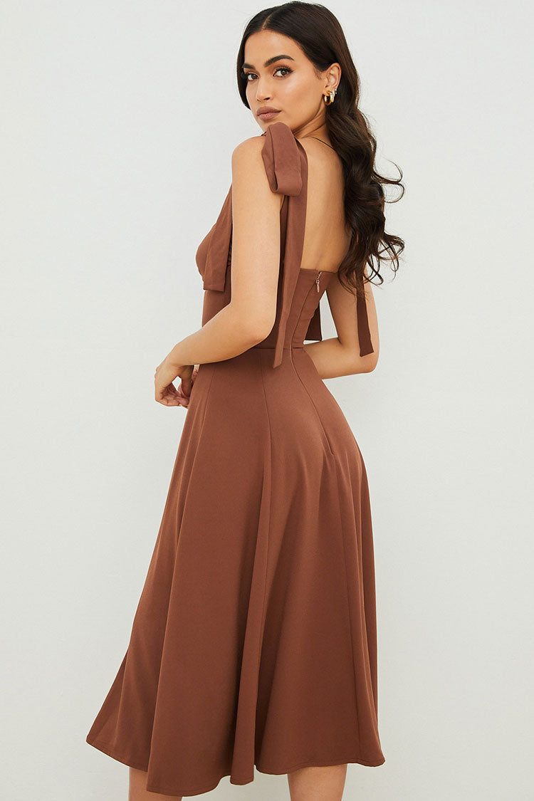 Dress for Women – Midi Length Slip Dress – Flattering Fit – High Slit – Adjustable Straps