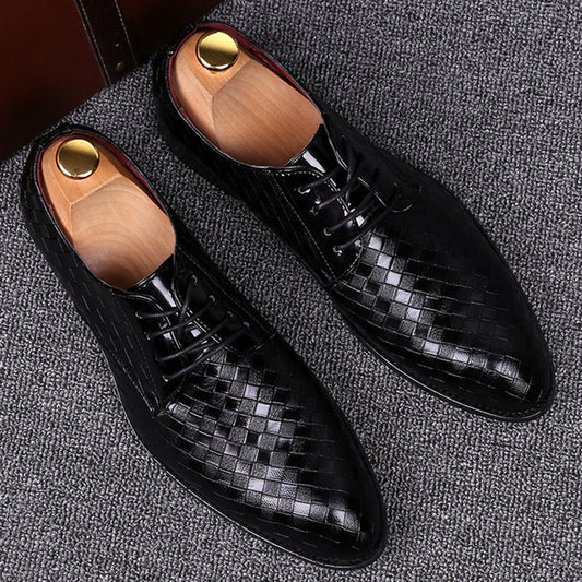 Men's Shoes – Formal Lacing – Streamlined Fit – Woven Leather Texture