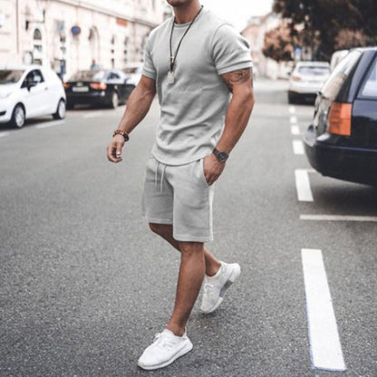 Men's Shorts Set - T-shirt Round Neck - Slim Fit - Comfortable Breathable Fabric