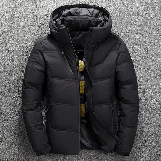 Men's Jacket – Regular Fit – Padded with Hood – Zipper – Zipper Pockets