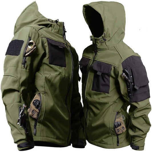 Men's Jacket - Water-Repellent - Adjustable Hood - Multiple Pockets - Durable