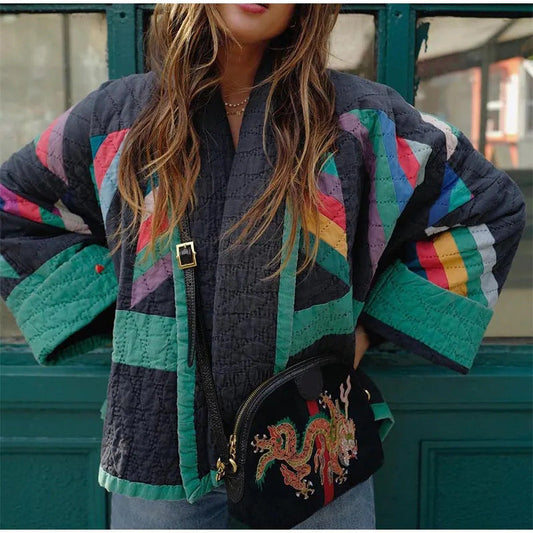 Stella Cotton Oversized Quilted Jacket | Patchwork Jacket