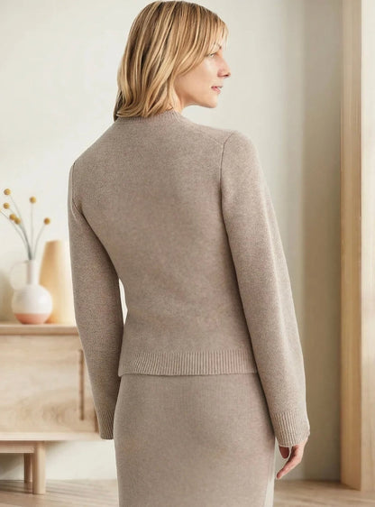 Women's Cardigan - Soft Wool Blend - Button Placket - Relaxed Fit - Long Sleeves