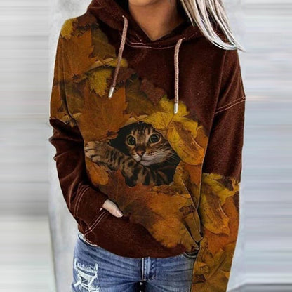 Women's Hoodie – Relaxed Fit – Artistic Print – Soft Cotton – Pocket