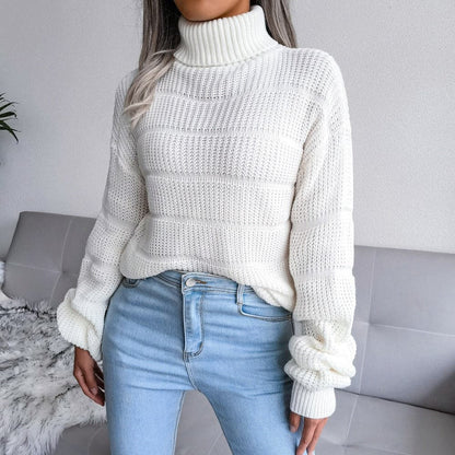 Edwige - Soft sweater with turtleneck in cotton