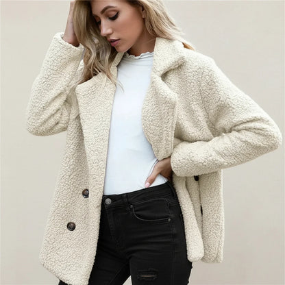 Bianca Relaxed Fit Peacoat | Teddy Texture Peacoat