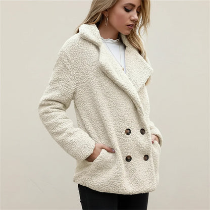 Bianca Relaxed Fit Peacoat | Teddy Texture Peacoat