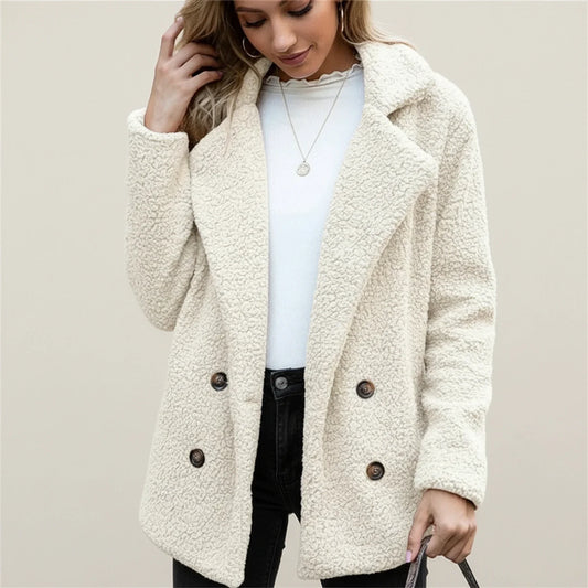 Bianca Relaxed Fit Peacoat | Teddy Texture Peacoat