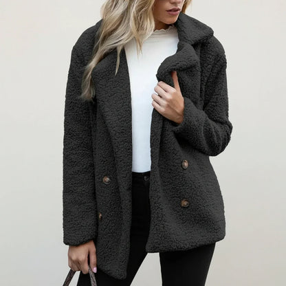 Bianca Relaxed Fit Peacoat | Teddy Texture Peacoat