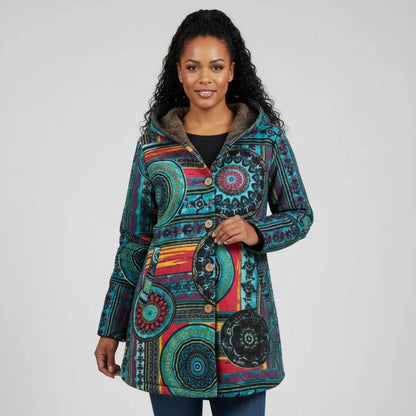 Maria Relaxed Fit Hooded Coat | Fur Trim Hooded Coat