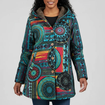 Maria Relaxed Fit Hooded Coat | Fur Trim Hooded Coat