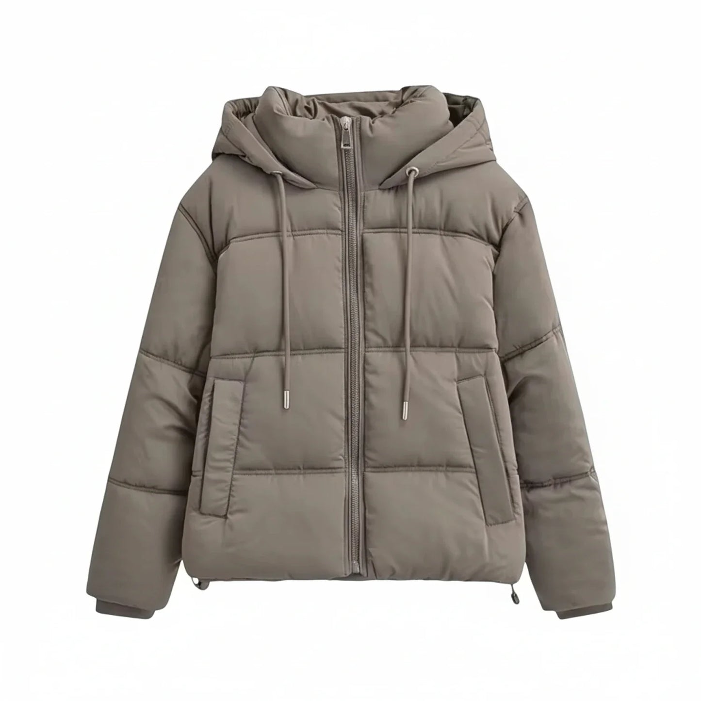 Viola Hooded Puffer Jacket | High Neck Puffer Jacket
