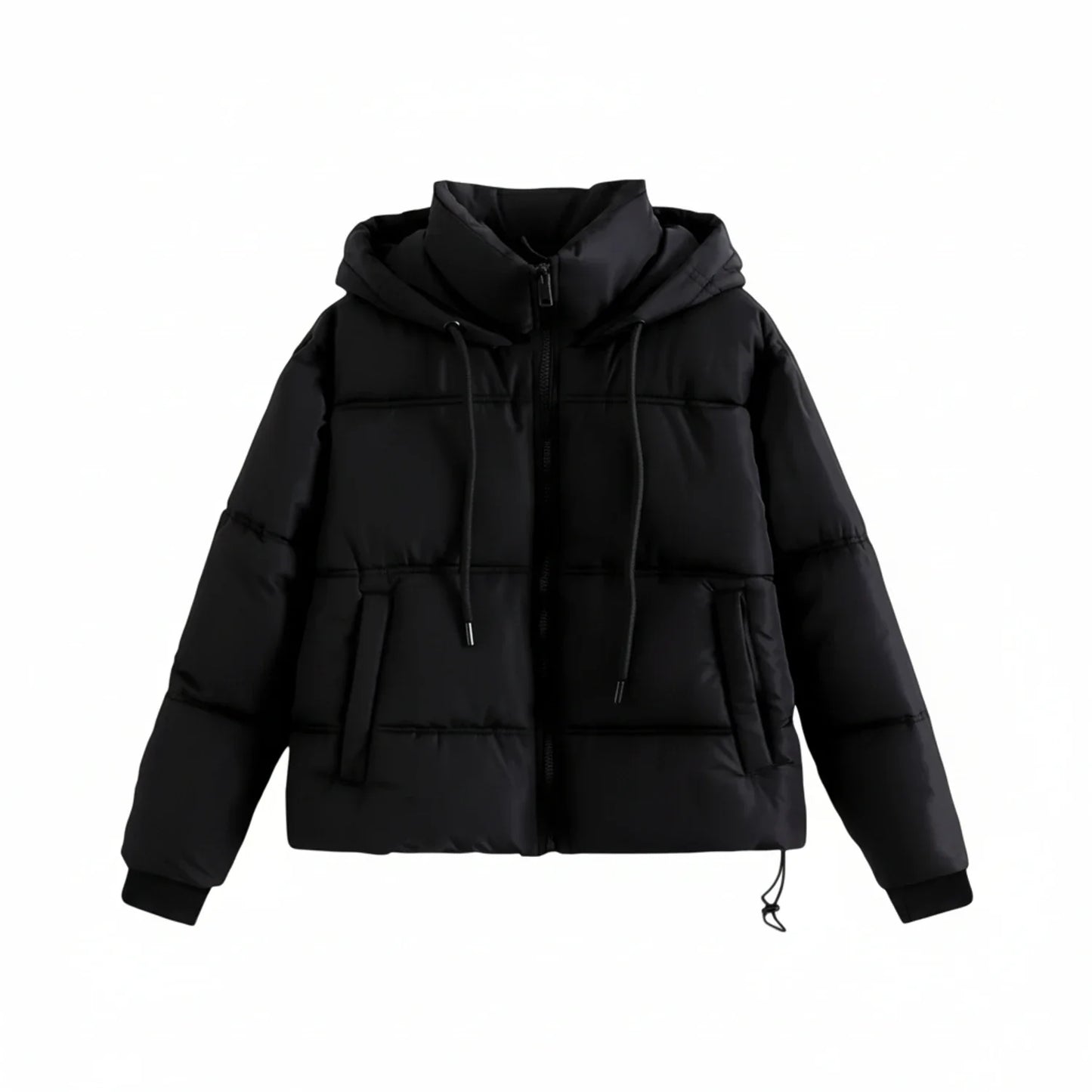 Viola Hooded Puffer Jacket | High Neck Puffer Jacket