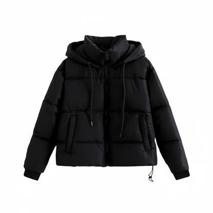 Viola Hooded Puffer Jacket | High Neck Puffer Jacket