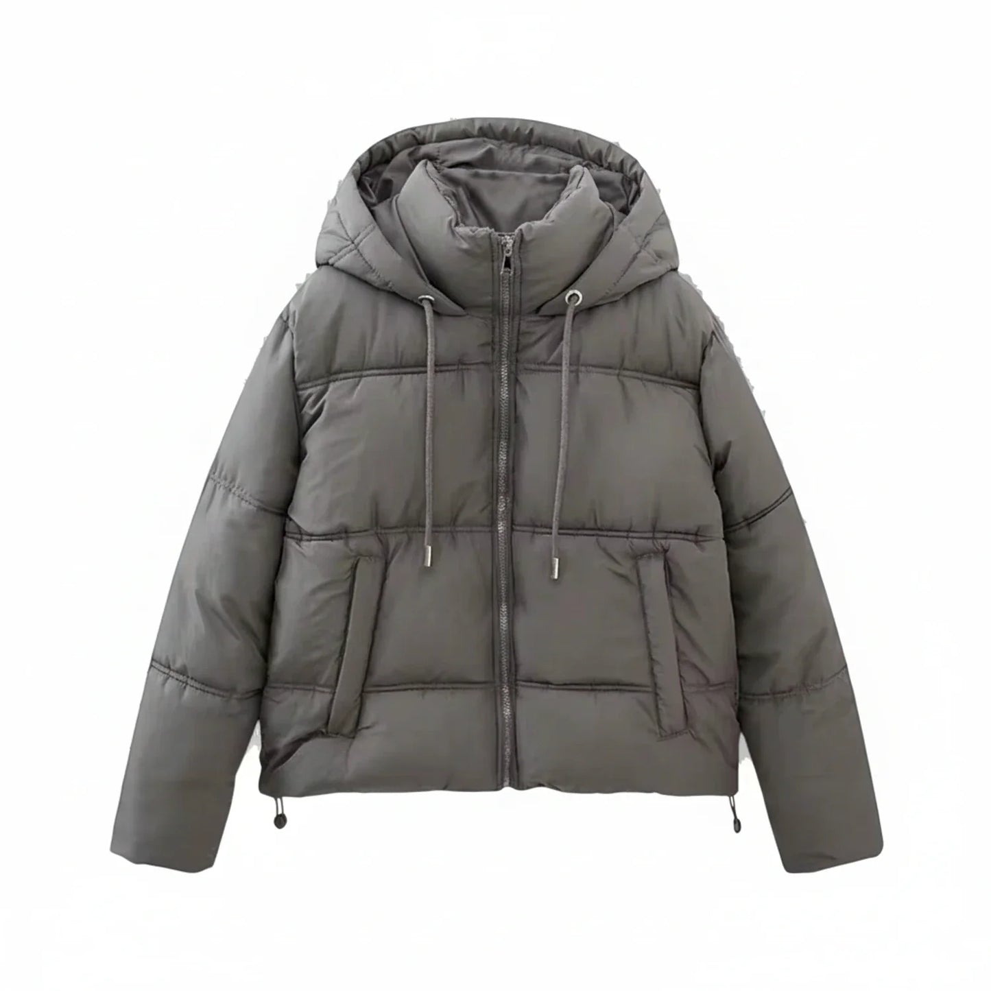 Viola Hooded Puffer Jacket | High Neck Puffer Jacket