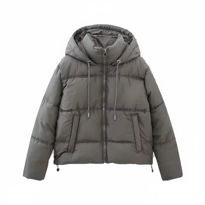 Viola Hooded Puffer Jacket | High Neck Puffer Jacket