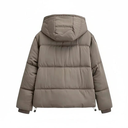 Viola Hooded Puffer Jacket | High Neck Puffer Jacket
