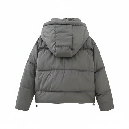 Viola Hooded Puffer Jacket | High Neck Puffer Jacket