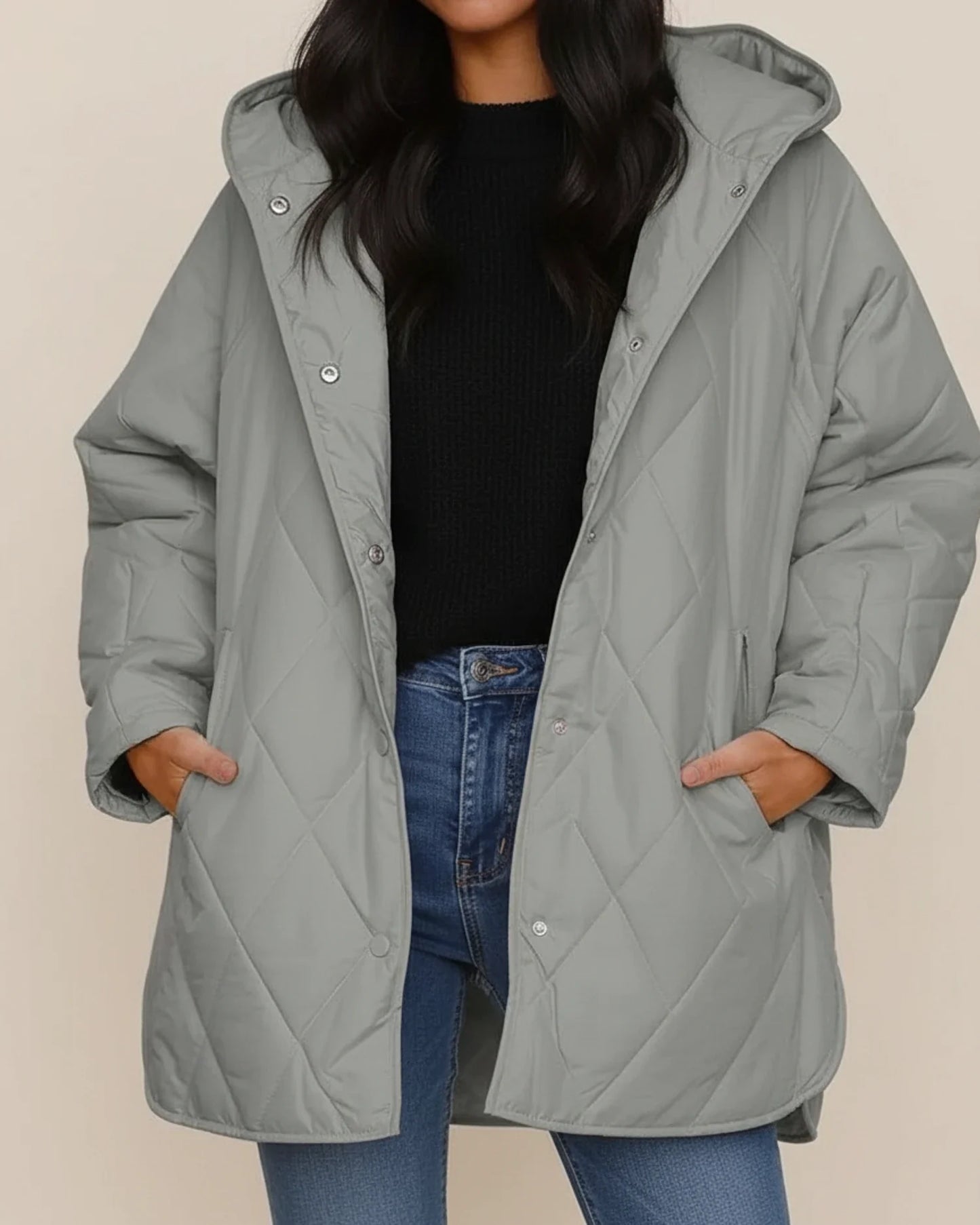 Alessia Oversized Hooded Quilted Jacket | Hooded Quilted Jacket