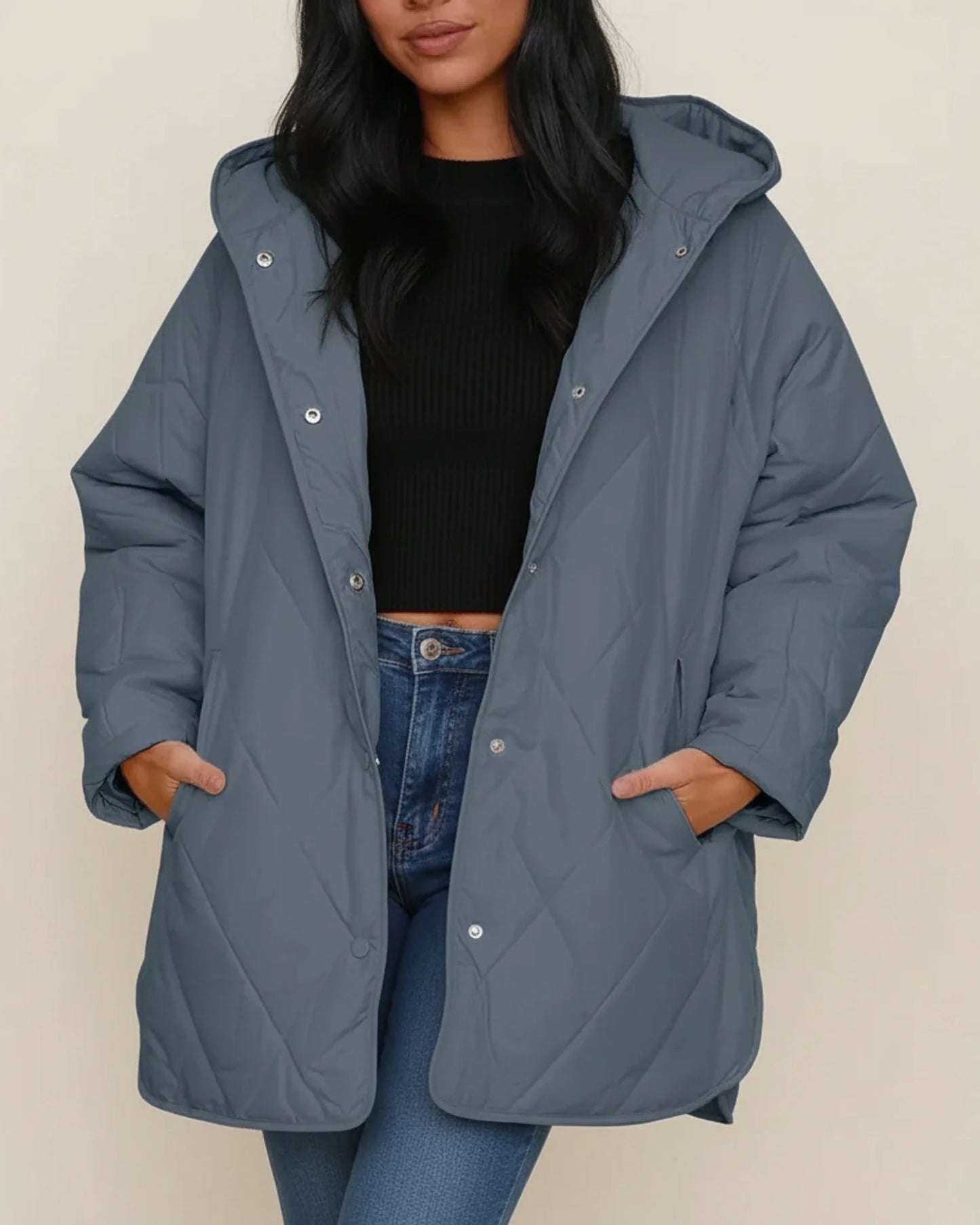 Alessia Oversized Hooded Quilted Jacket | Hooded Quilted Jacket