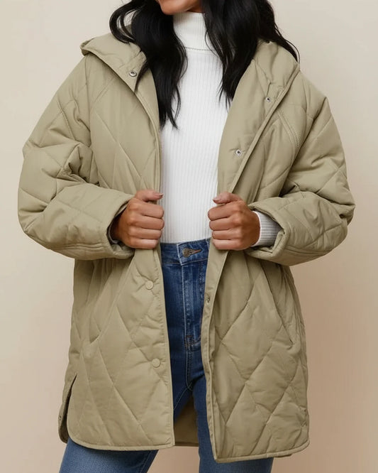 Alessia Oversized Hooded Quilted Jacket | Hooded Quilted Jacket