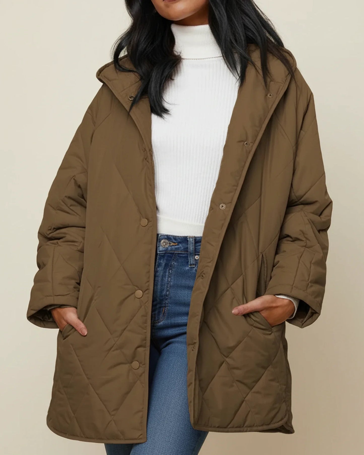 Alessia Oversized Hooded Quilted Jacket | Hooded Quilted Jacket