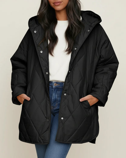 Alessia Oversized Hooded Quilted Jacket | Hooded Quilted Jacket