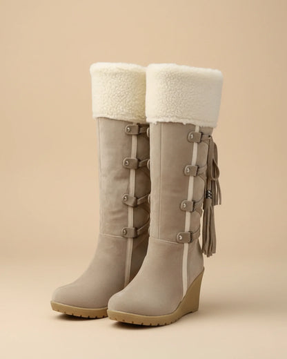 Stella Wedge Knee-High Boots | Cuff Knee-High Boots