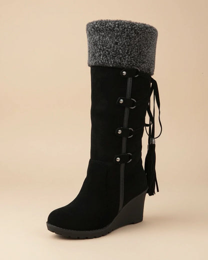 Stella Wedge Knee-High Boots | Cuff Knee-High Boots
