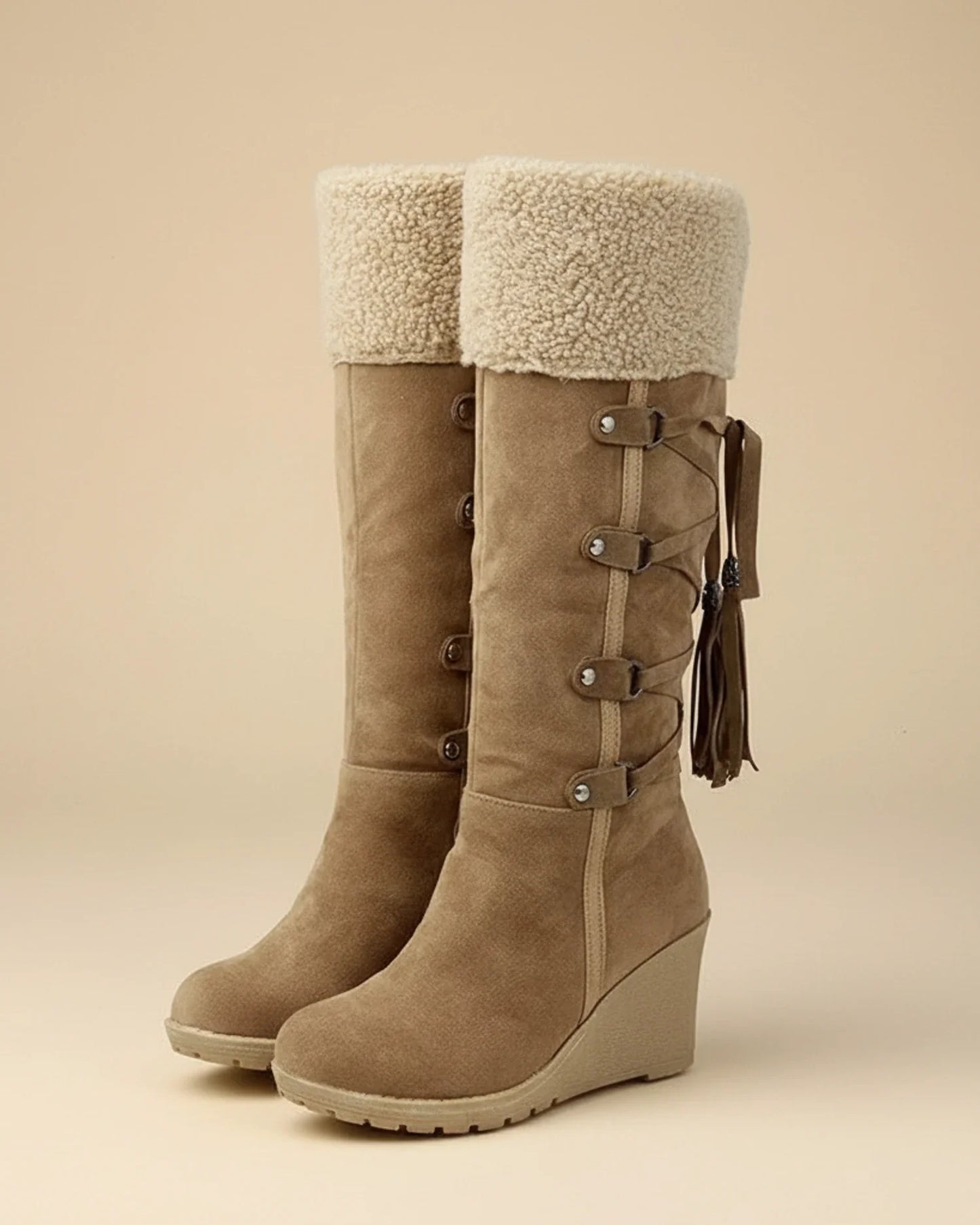 Stella Wedge Knee-High Boots | Cuff Knee-High Boots