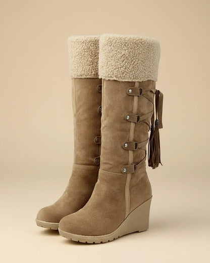 Stella Wedge Knee-High Boots | Cuff Knee-High Boots