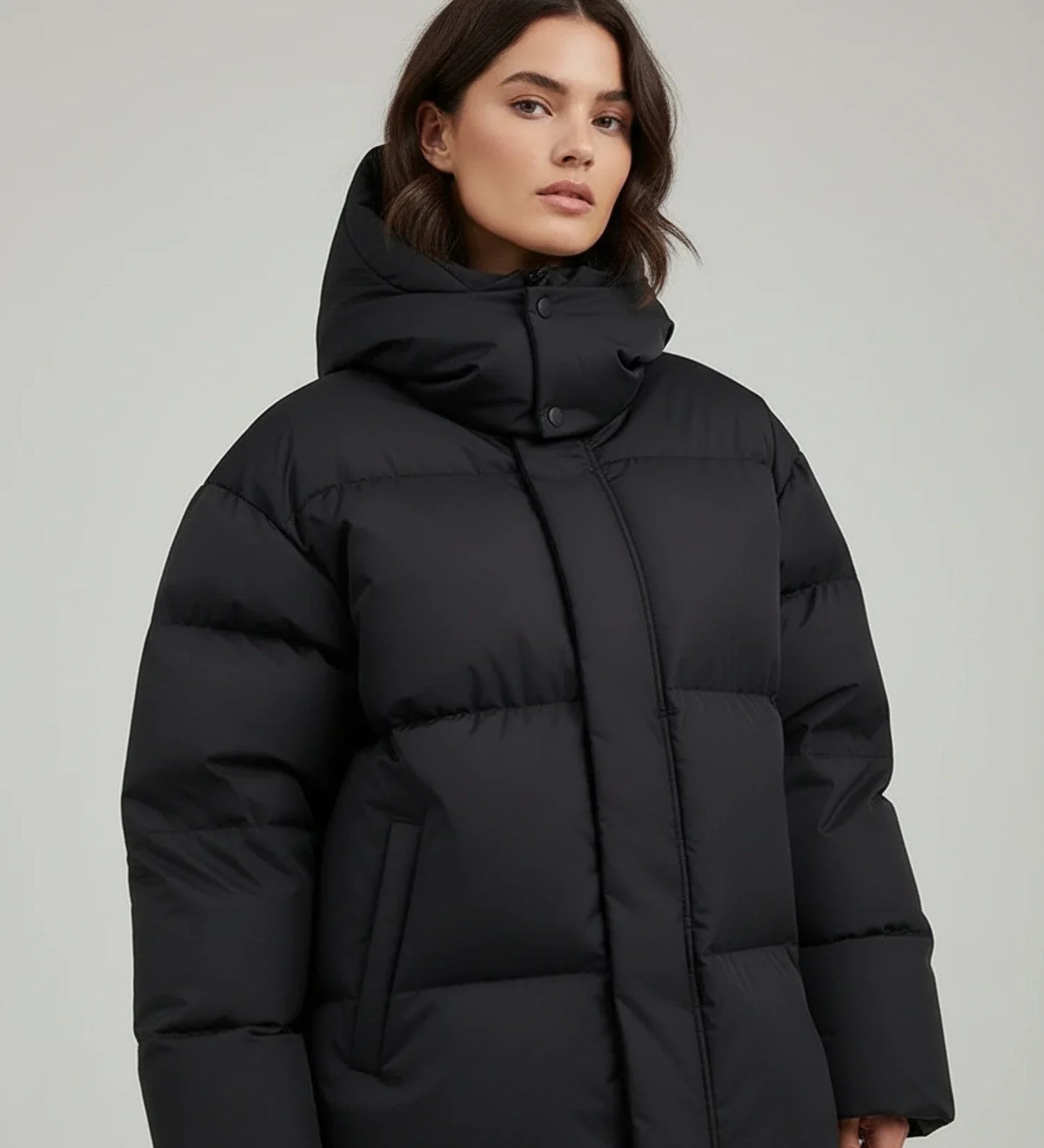 Valentina Oversized Puffer Jacket | Hooded, Quilted Puffer Jacket