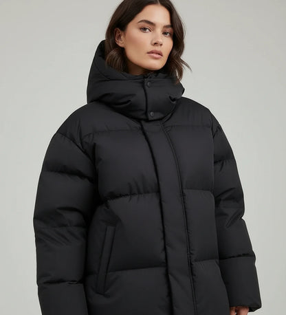 Valentina Oversized Puffer Jacket | Hooded, Quilted Puffer Jacket