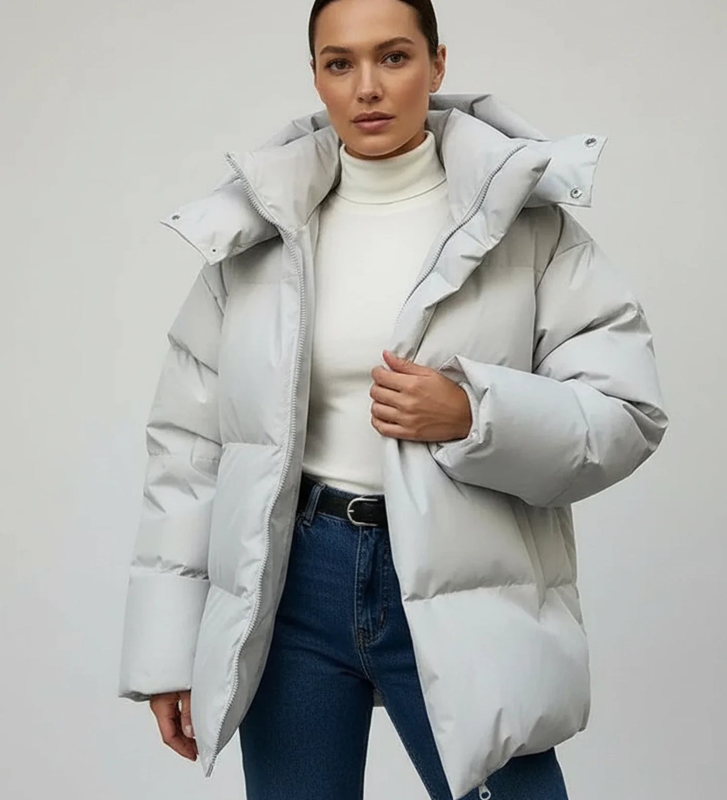 Valentina Oversized Puffer Jacket | Hooded, Quilted Puffer Jacket