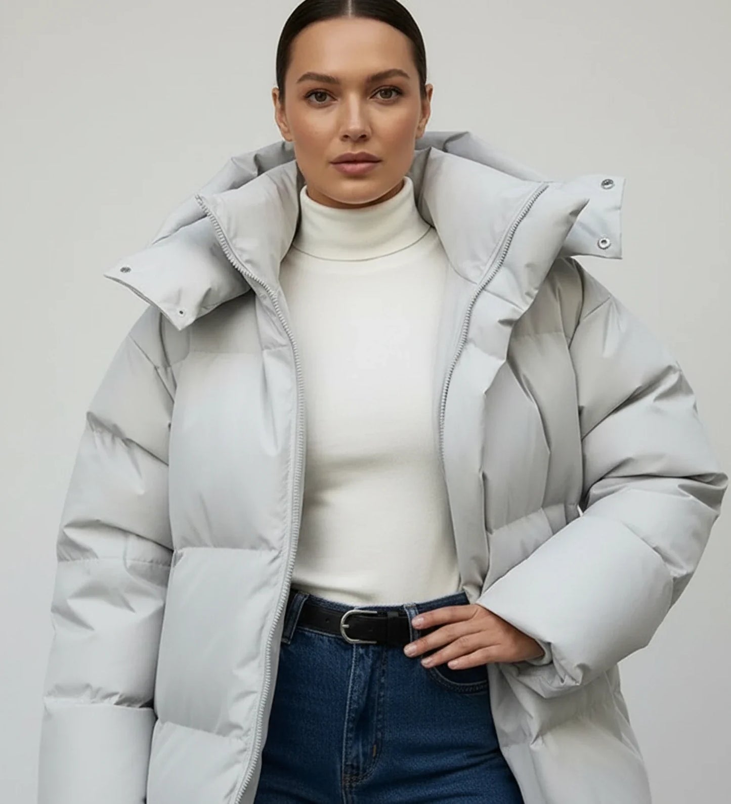 Valentina Oversized Puffer Jacket | Hooded, Quilted Puffer Jacket