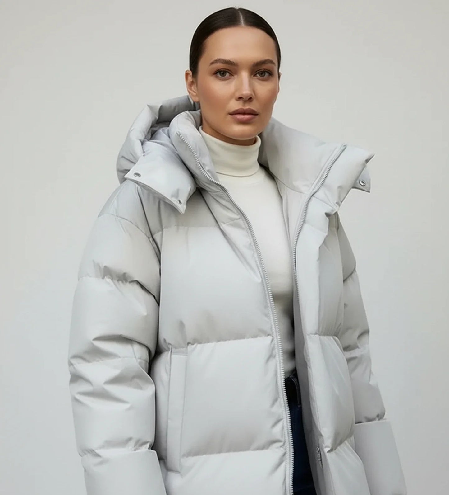 Valentina Oversized Puffer Jacket | Hooded, Quilted Puffer Jacket