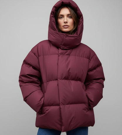 Valentina Oversized Puffer Jacket | Hooded, Quilted Puffer Jacket