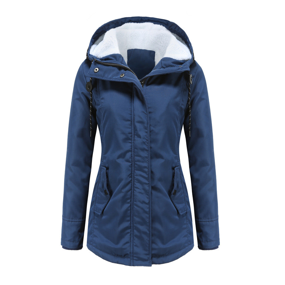 Women's Rain Jacket – Waterproof – Tailored Fit – Fleece-Lined with Hood