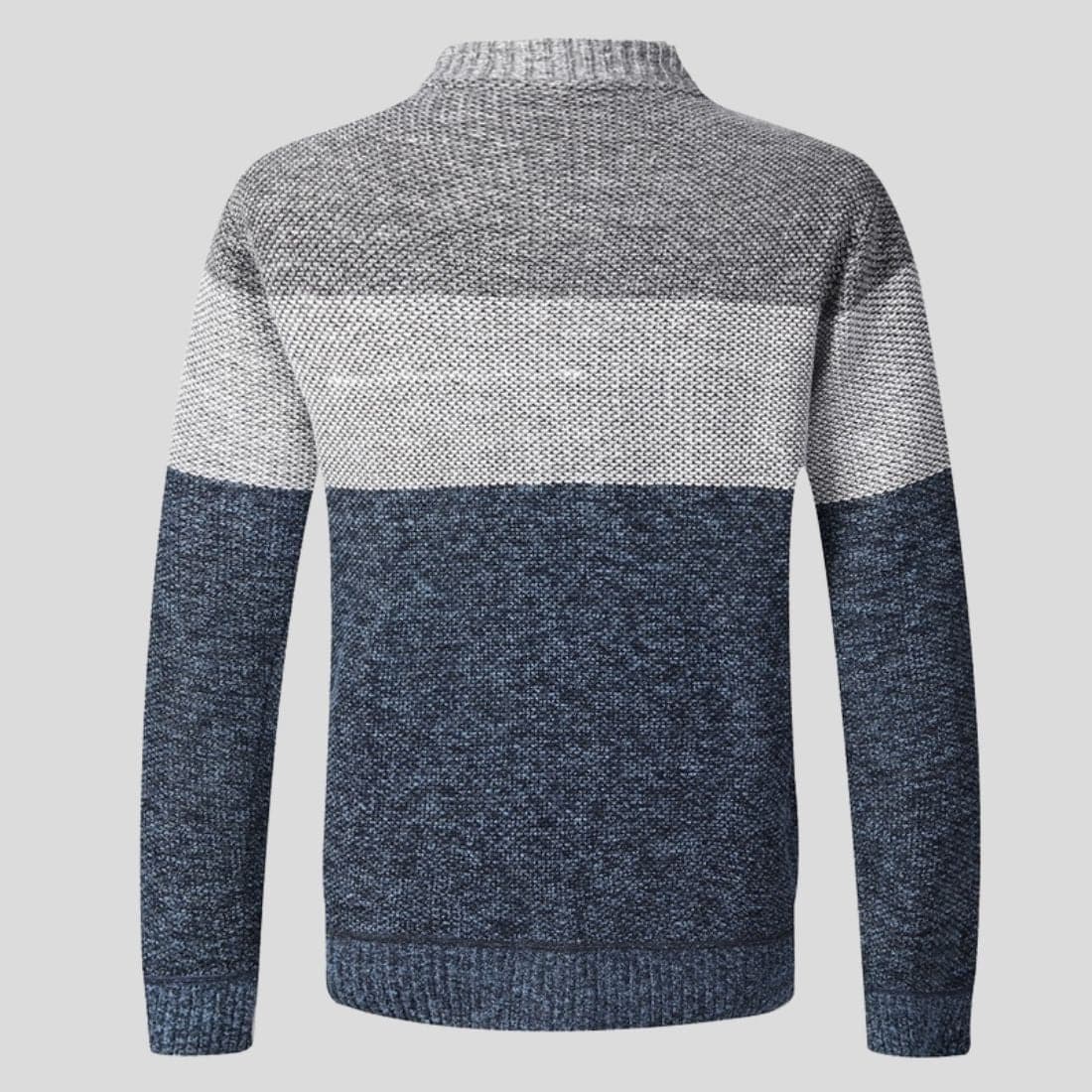 Men's Knitted Cardigan - Zipper - Ribbed Collar, Cuffs and Hem - Comfortable Fit