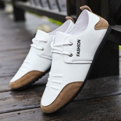 Men's Shoes - Breathable and Comfortable - Non-Slip Rubber Sole - Moccasin Toe - Lacing